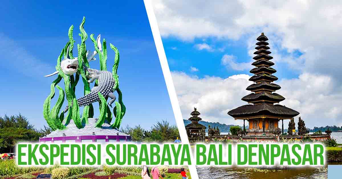 Patung Suro dan Boyo di Surabaya dengan Patung Titi Banda di Denpasar untuk konteks “Ekspedisi Surabaya Bali Denpasar.”