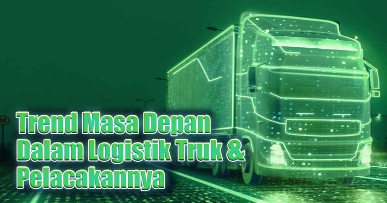 Ilustrasi hologram truk masa depan bewarna hijau