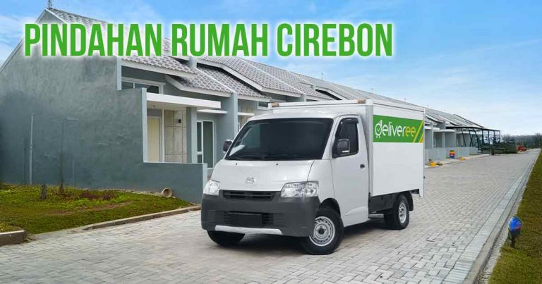 Truk Deliveree di kompleks perumahan untuk layanan pindahan rumah di Cirebon