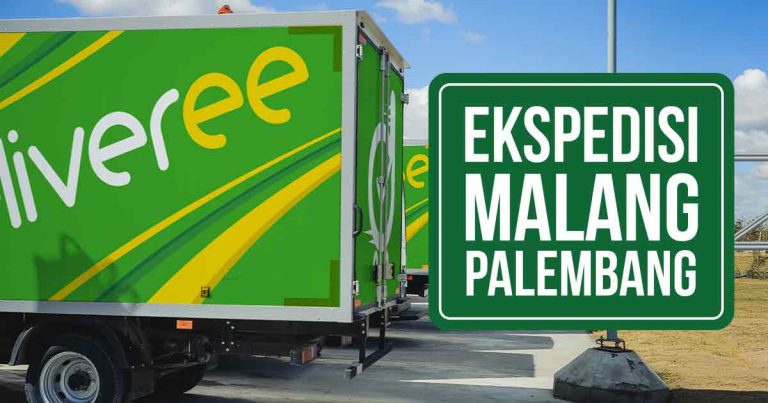 Truk ekspedisi Deliveree Malang-Palembang terparkir di area terbuka.