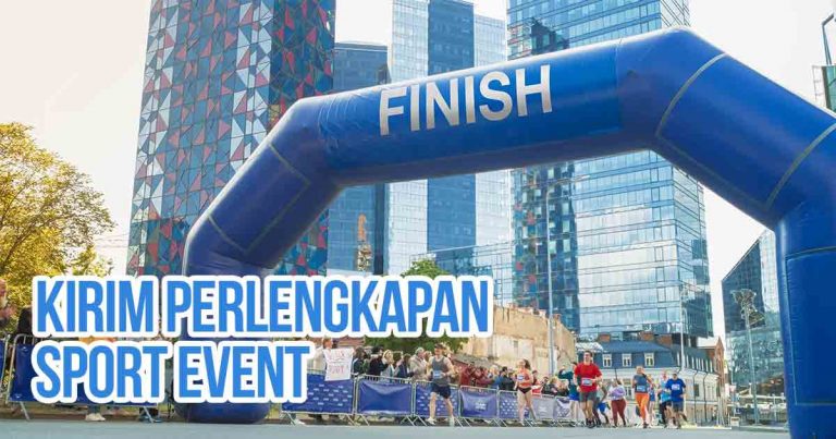 Latar belakang acara marathon sebagai ilustrasi “Kirim Perlengkapan Sport Event”.